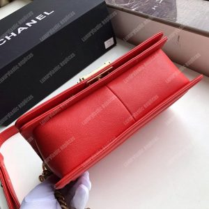 Chanel Medium Boy Flap Bag Red - Image 4