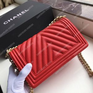 Chanel Medium Boy Flap Bag Red - Image 7