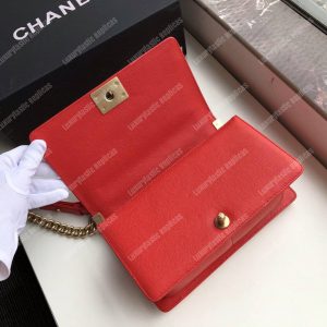 Chanel Medium Boy Flap Bag Red - Image 3