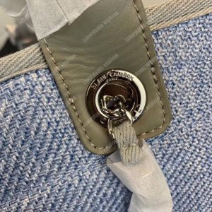 Chanel Deauville Fabric Tote Seaglass/Navy Blue - Image 3