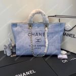 Chanel Deauville Fabric Tote Seaglass/Navy Blue