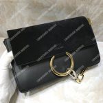 Chloe Faye Small Shoulder Bag In Smooth And Suede Calfskin Black