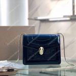 BVL Serpenti Forever Flap Cover Bag Metallic Royal Sapphire