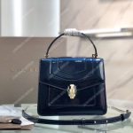 BVL Serpenti Forever Flap Cover Tophandle Bag Metallic Royal Sapphire