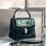 BVL Serpenti Forever Crossbody Tophandle Bag Metallic Glacier Turquoise