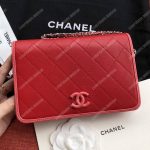 Chanel Wallet On Chain – WOC Color Pop CC Lambskin Red