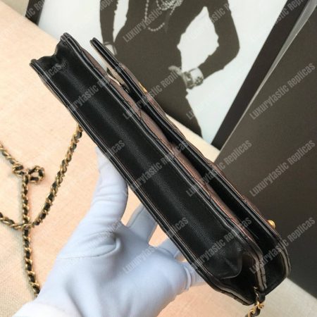 Chanel Wallet On Chain – WOC Grained Quilted Calfskin Black Studded - Image 5