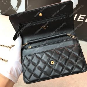 Chanel Wallet On Chain – WOC Grained Quilted Calfskin Black Studded - Image 7