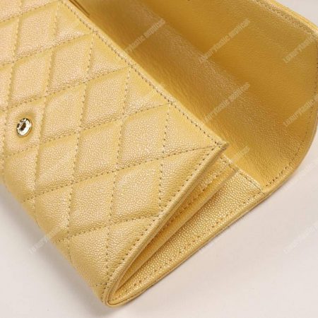 Chanel Classic Long Flap Wallet Yellow - Image 5