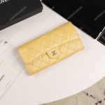 Chanel Classic Long Flap Wallet Yellow