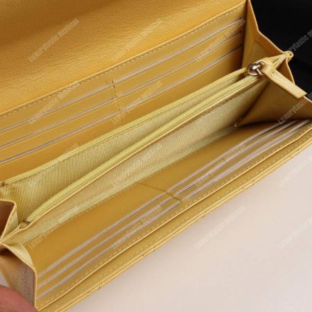 Chanel Classic Long Flap Wallet Yellow - Image 8