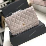 Chanel Wallet On Chain – WOC Quilted Lambskin Grey Gold-Toned