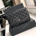 Chanel Wallet On Chain – WOC Quilted Lambskin Black Silver-Toned