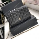 Chanel Wallet On Chain – WOC Quilted Lambskin Black Gold-Toned