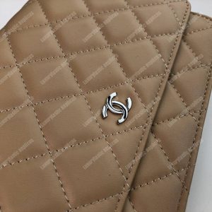 Chanel Wallet On Chain – WOC Quilted Lambskin Beige Silver-Toned - Image 9