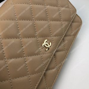 Chanel Wallet On Chain – WOC Quilted Lambskin Beige Gold-Toned - Image 8
