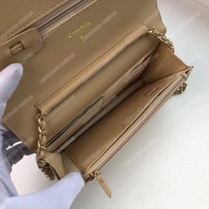 Chanel Wallet On Chain – WOC Quilted Lambskin Beige Gold-Toned - Image 6