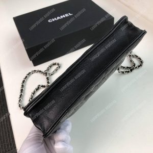 Chanel Wallet On Chain – WOC Chevron Lambskin Black Silver-Toned - Image 6