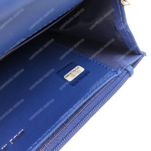 Chanel Wallet On Chain – WOC Chevron Lambskin Blue Silver-Toned - Image 9