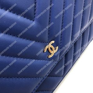 Chanel Wallet On Chain – WOC Chevron Lambskin Blue Gold-Toned - Image 7