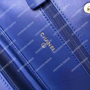 Chanel Wallet On Chain – WOC Chevron Lambskin Blue Gold-Toned - Image 8