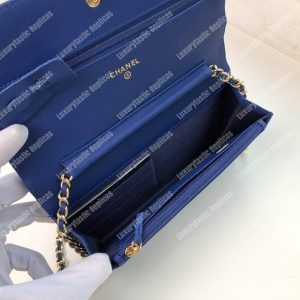 Chanel Wallet On Chain – WOC Chevron Lambskin Blue Gold-Toned - Image 5