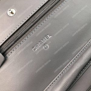 Chanel Wallet On Chain – WOC Chevron Lambskin Grey Silver-Toned - Image 9