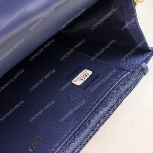 Chanel Wallet On Chain – WOC Chevron Lambskin Dark Blue Gold-Toned - Image 8
