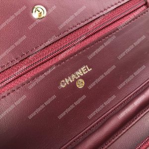 Chanel Wallet On Chain – WOC Chevron Lambskin Maroon Gold-Toned - Image 9