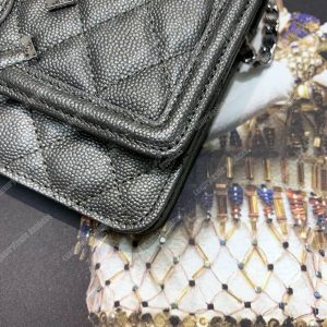 Chanel Wallet On Chain – WOC CC Filigree Grey Grained Calfskin - Image 8