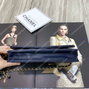 Chanel Wallet On Chain – WOC CC Filigree Dark Blue Grained Calfskin - Image 5