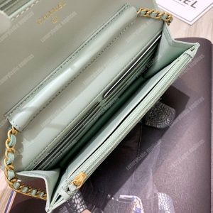 Chanel Wallet On Chain – WOC CC Filigree Seafoam Green Grained Calfskin - Image 7