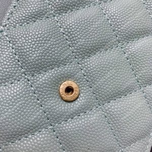 Chanel Wallet On Chain – WOC CC Filigree Seafoam Green Grained Calfskin - Image 9