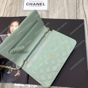Chanel Wallet On Chain – WOC CC Filigree Seafoam Green Grained Calfskin - Image 6