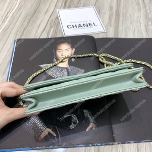 Chanel Wallet On Chain – WOC CC Filigree Seafoam Green Grained Calfskin - Image 5