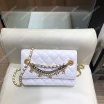 Chanel Wallet On Chain – WOC Lambskin White Braided Chains