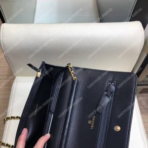 Chanel Wallet On Chain – WOC Lambskin Black Braided Chains - Image 7