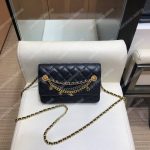 Chanel Wallet On Chain – WOC Lambskin Black Braided Chains