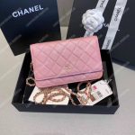 Chanel Wallet On Chain – WOC Classic Caviar Gold-Toned Metal Pink