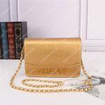 Chanel Gabrielle Wallet On Chain – WOC Crocodile Embossed Leather Gold
