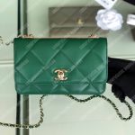 Chanel Wallet On Chain – WOC Lambskin Gold-Toned Metal Green