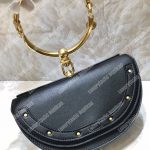 Chloe Small Nile Minaudière In Smooth Calfskin Black
