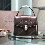 BVL Serpenti Forever Flap Cover Tophandle Bag Metallic Rose Quartz