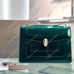 BVL Serpenti Forever Flap Cover Bag Metallic Glacier Turquoise