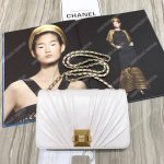 Chanel Wallet On Chain – WOC Pleated Lambskin White Gold-Toned