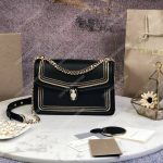 BVL Serpenti Diamond Blast Shoulder Bag Black With Chain Motif