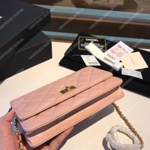 Chanel Wallet On Chain – WOC Aged Calfskin Pink - Image 3