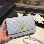 Chanel Wallet On Chain – WOC Aged Calfskin Light Blue