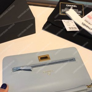 Chanel Wallet On Chain – WOC Aged Calfskin Light Blue - Image 8
