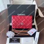 Chanel Wallet On Chain – WOC Lambskin Gold-Toned Metal Red